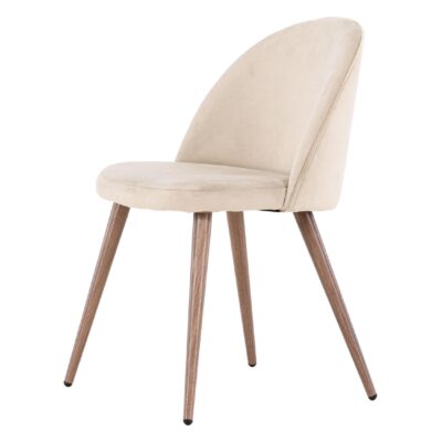 beige velvet eetkamerstoelen set van 2 Nest of Nora afbeelding 4