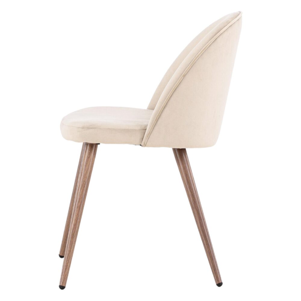 beige velvet eetkamerstoelen set van 2 Nest of Nora afbeelding 5