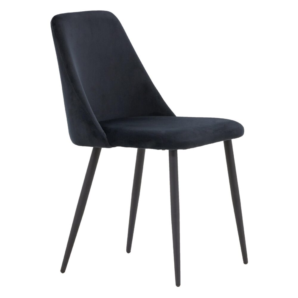 zwarte fluwelen eetkamerstoelen Nila set van 2 afbeelding 3