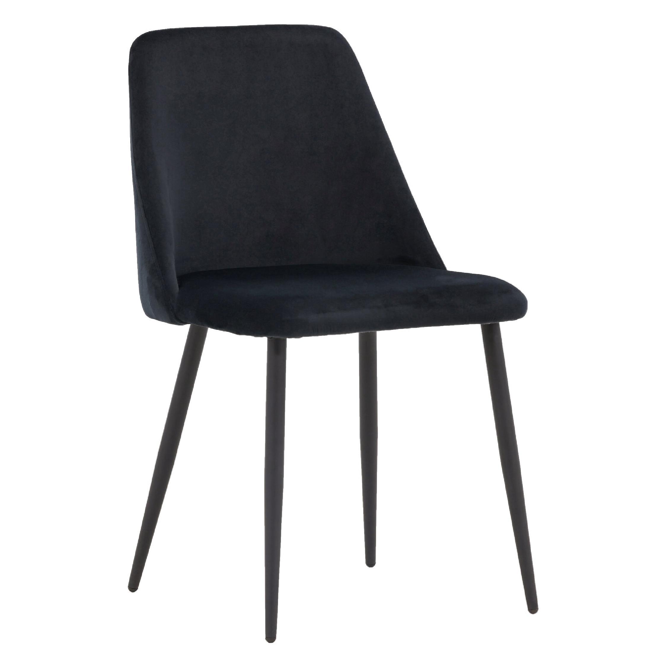 zwarte fluwelen eetkamerstoelen Nila set van 2 afbeelding 4