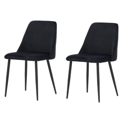 zwarte fluwelen eetkamerstoelen Nila set van 2 afbeelding 1