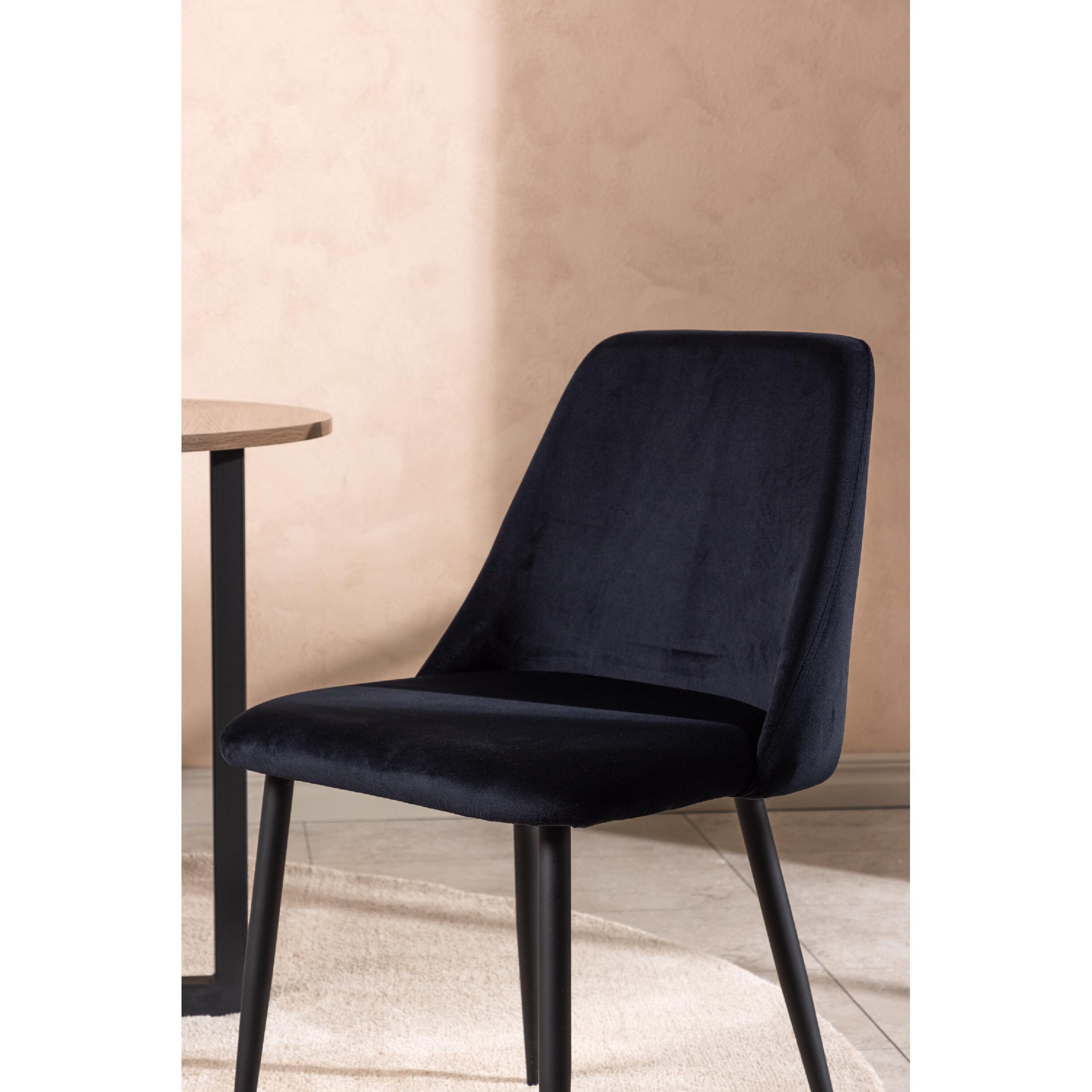 zwarte fluwelen eetkamerstoelen Nila set van 2 afbeelding 8