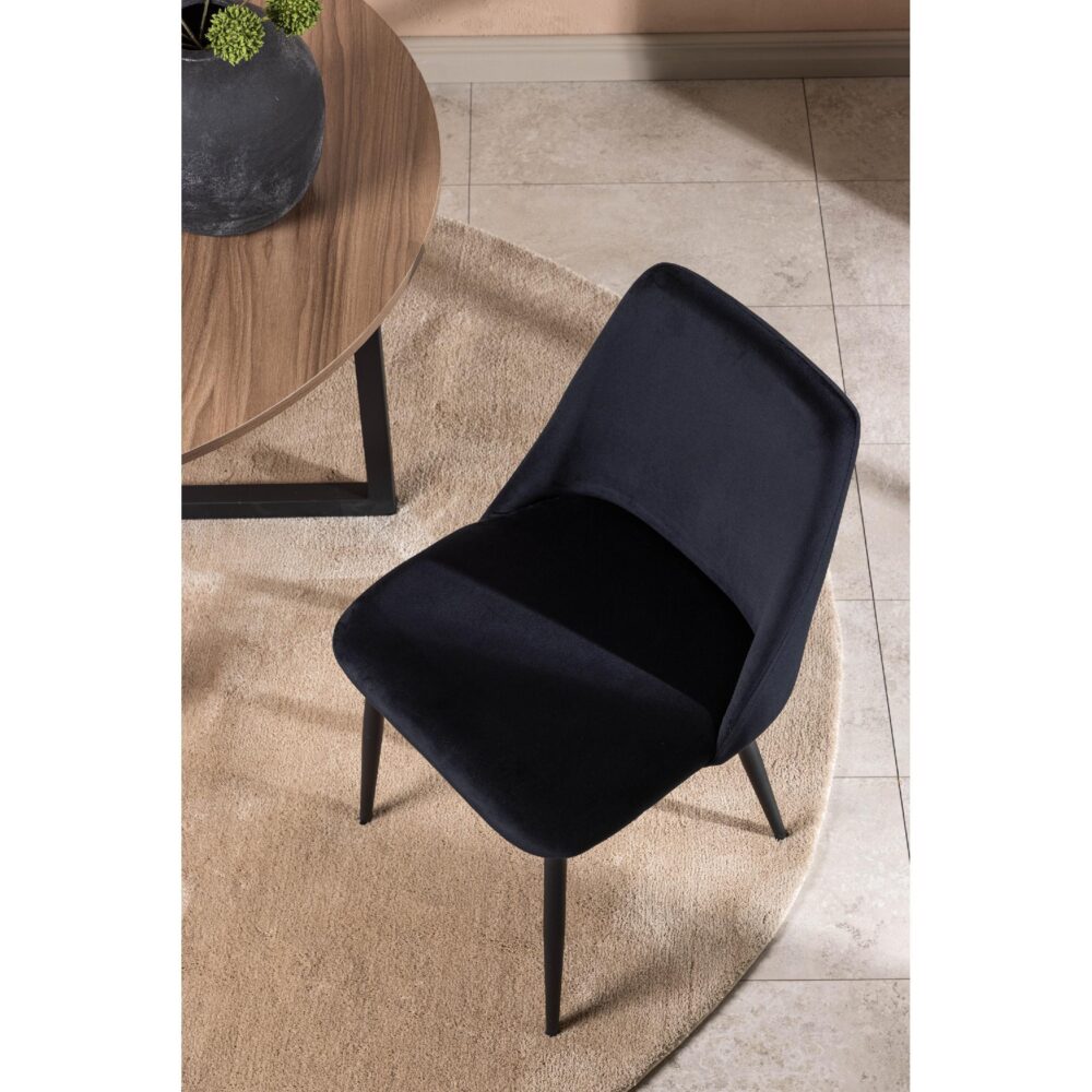 zwarte fluwelen eetkamerstoelen Nila set van 2 afbeelding 10