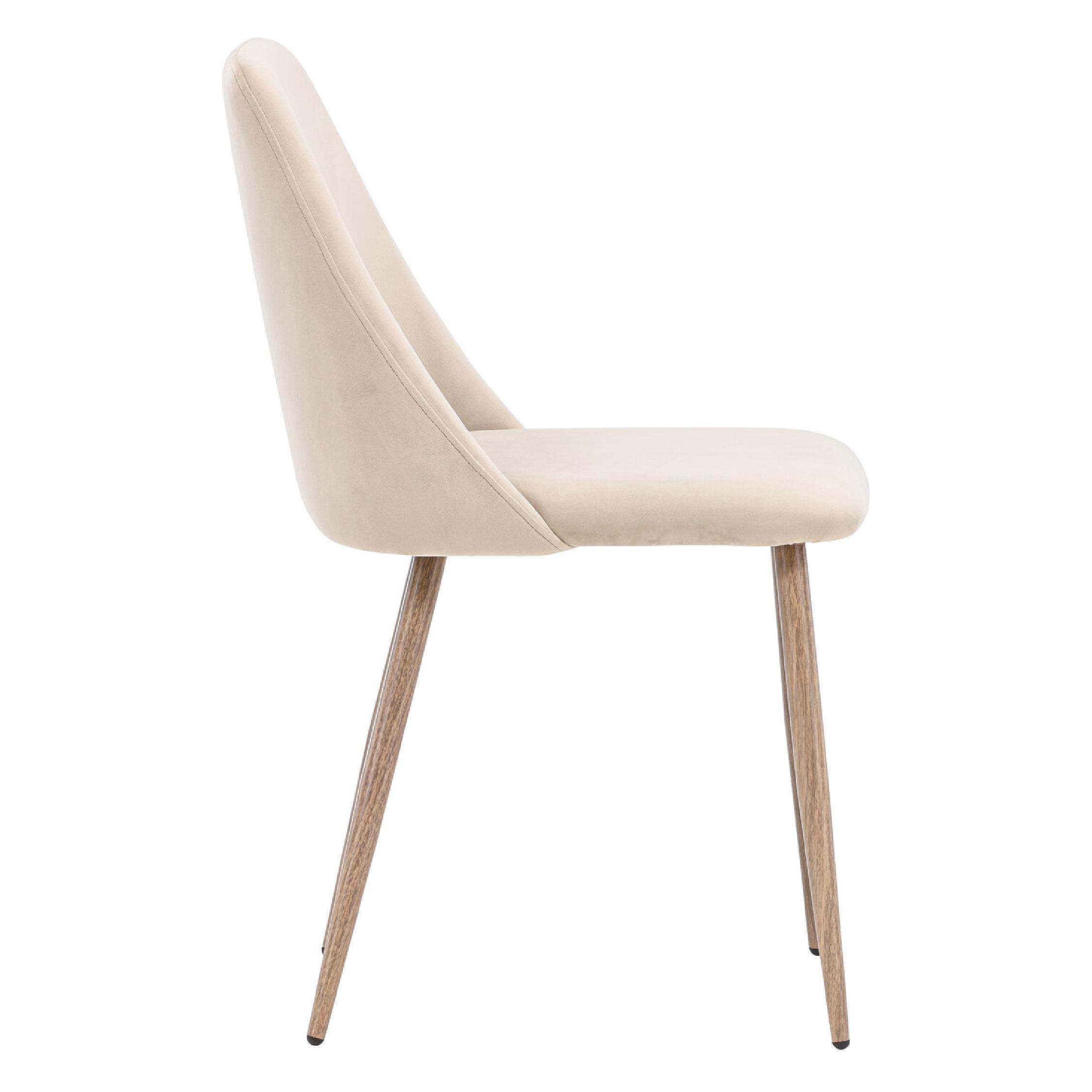 fluwelen eetkamerstoelen Nila bruin set van 2 afbeelding 2