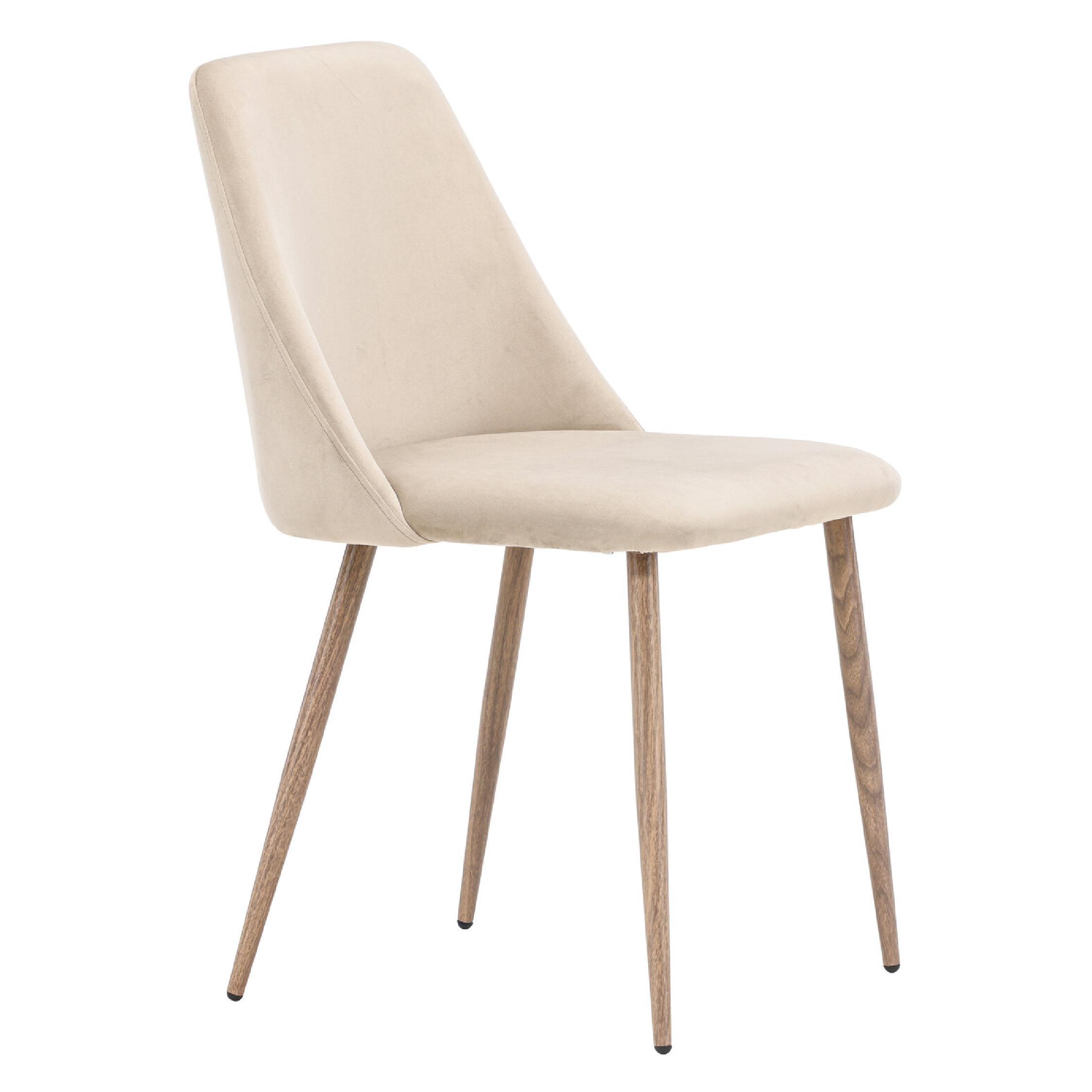 fluwelen eetkamerstoelen Nila bruin set van 2 afbeelding 3