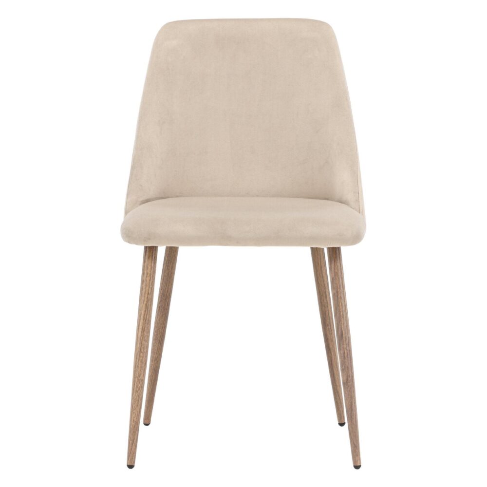 fluwelen eetkamerstoelen Nila bruin set van 2 afbeelding 5