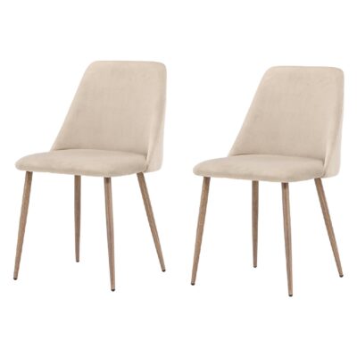 fluwelen eetkamerstoelen Nila bruin set van 2 afbeelding 1
