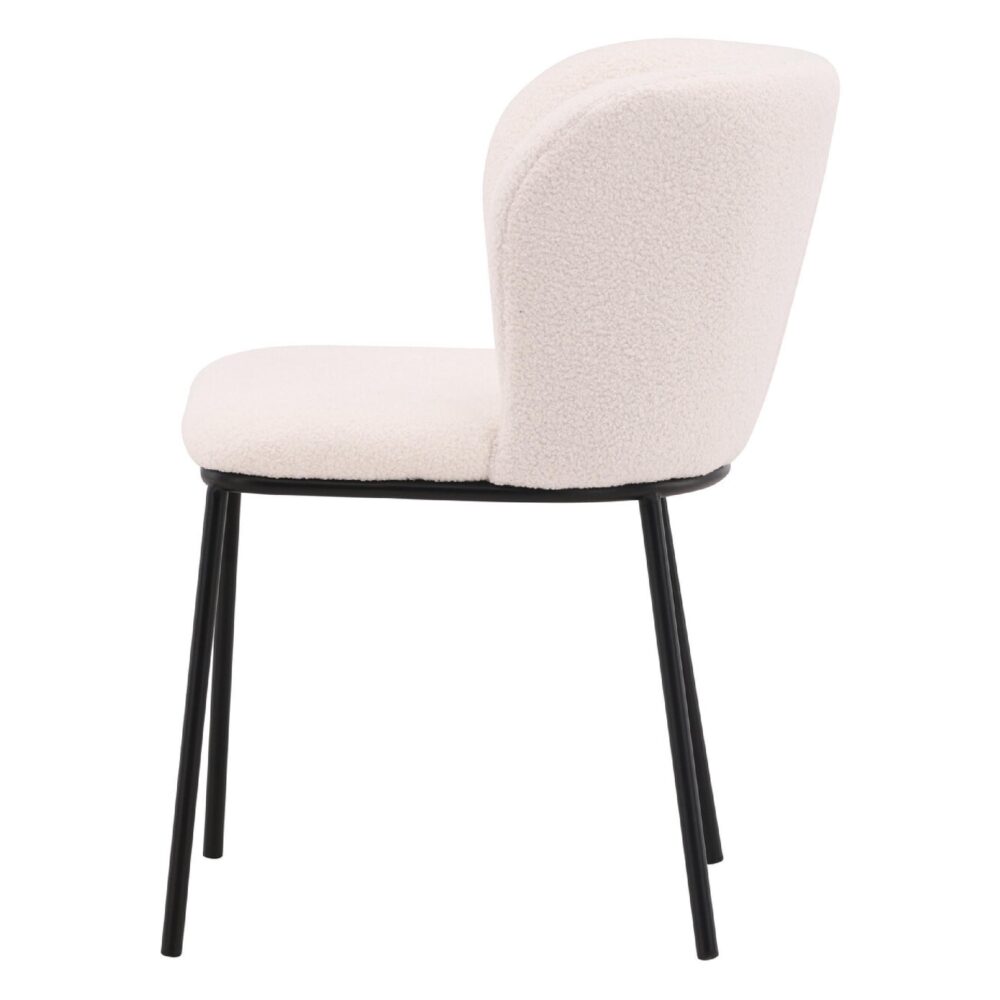 witte bouclé eetkamerstoelen set van 2 afbeelding 5