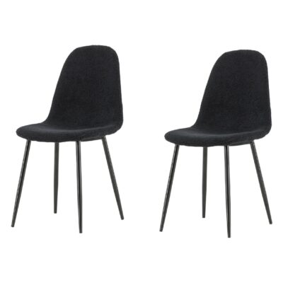 Nest of Nora zwarte teddy eetkamerstoelen set van 2 afbeelding 2