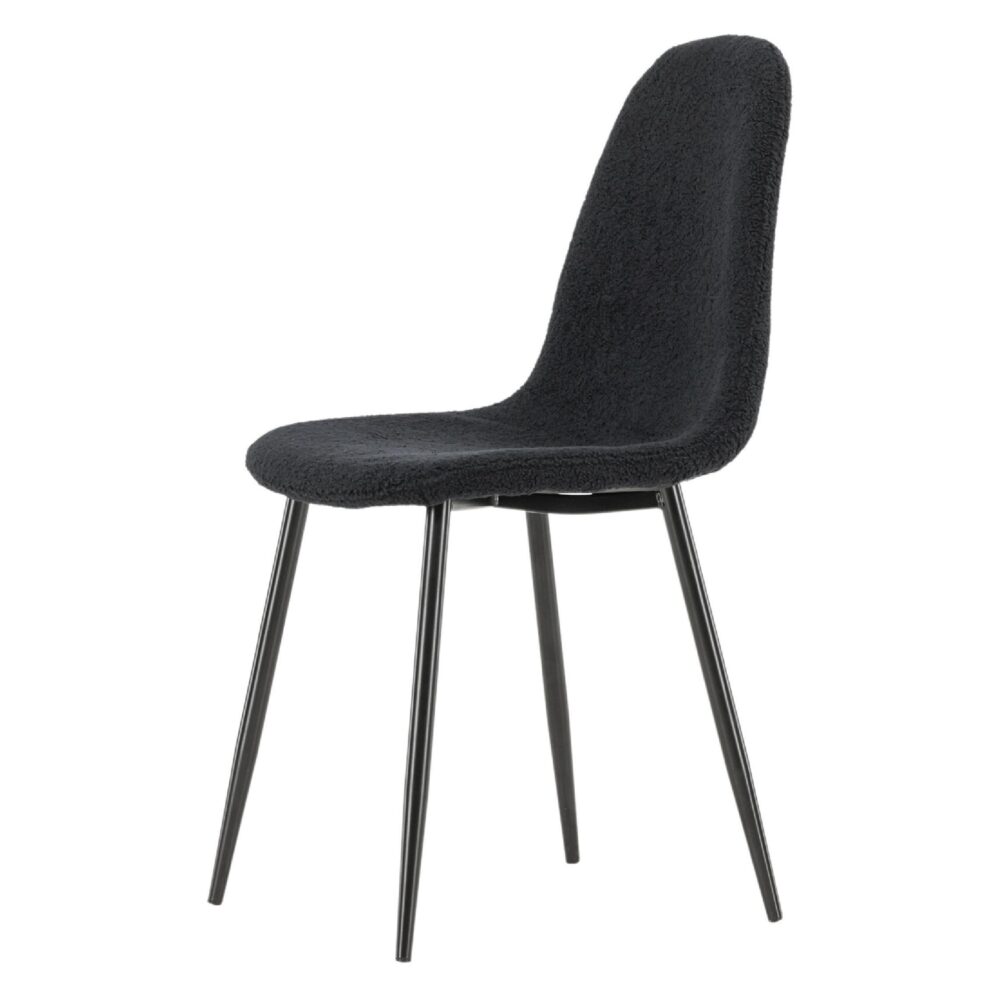 Nest of Nora zwarte teddy eetkamerstoelen set van 2 afbeelding 4