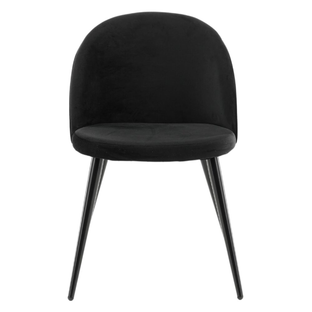 zwarte velours eetkamerstoelen set van 2 afbeelding 2