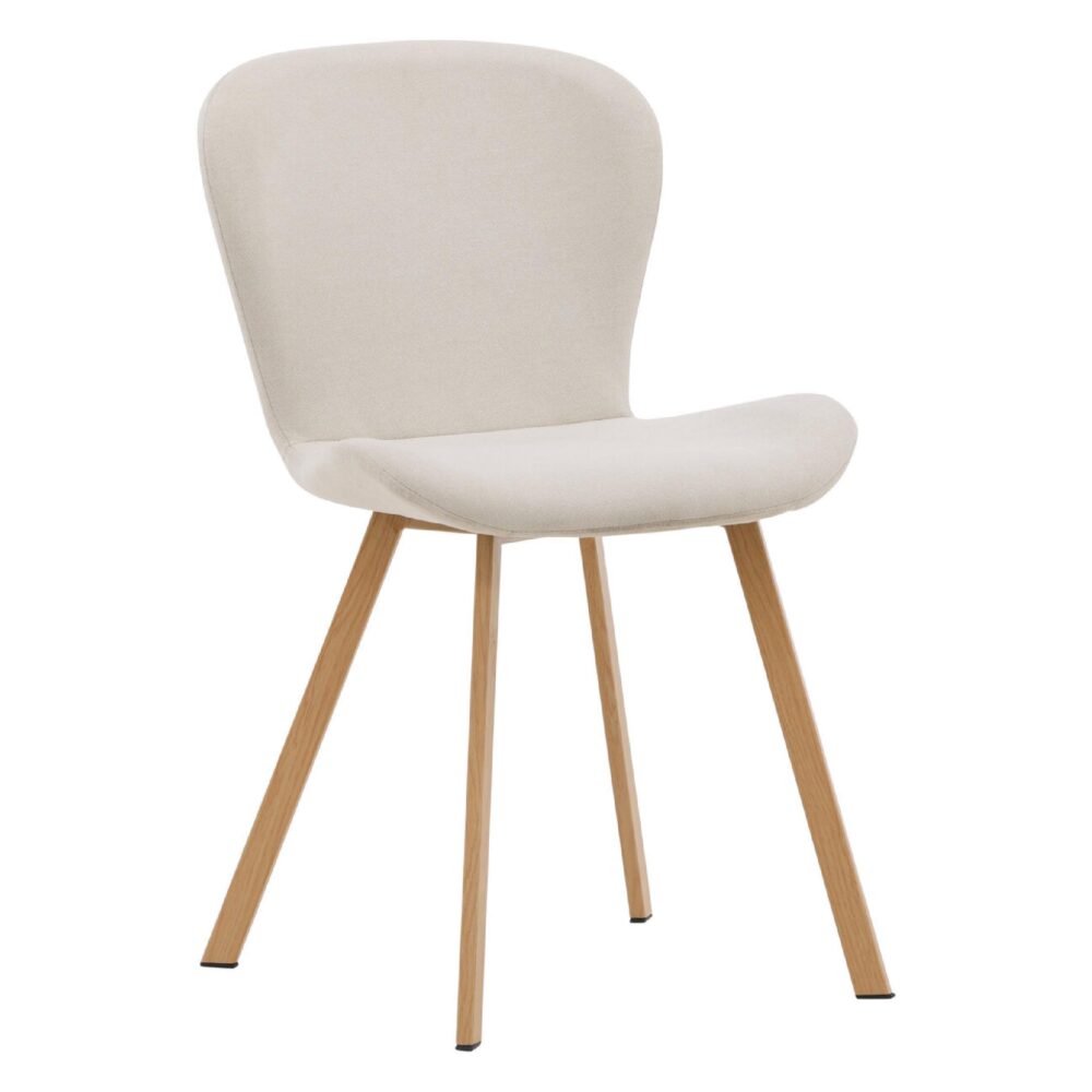 set van 2 beige Scandinavische eetkamerstoelen afbeelding 4