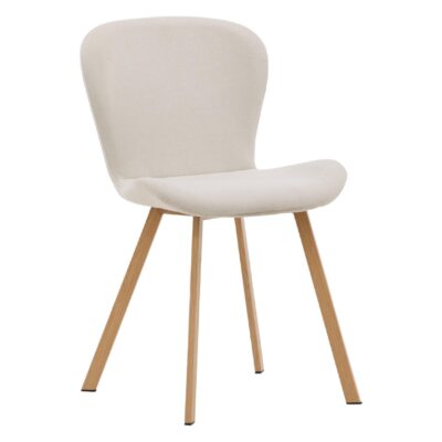 set van 2 beige Scandinavische eetkamerstoelen afbeelding 4