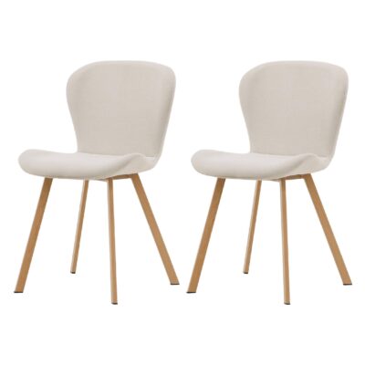 set van 2 beige Scandinavische eetkamerstoelen afbeelding 1