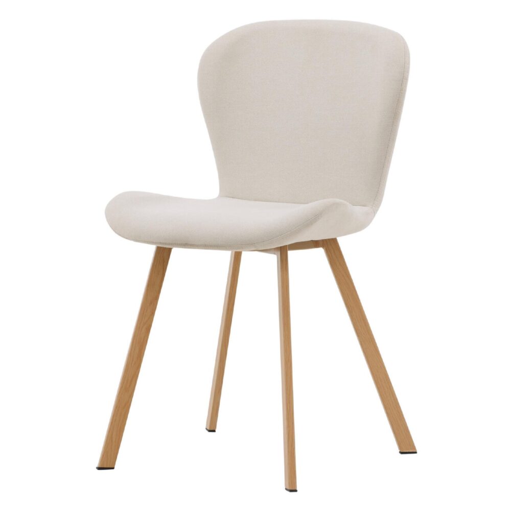 set van 2 beige Scandinavische eetkamerstoelen afbeelding 6