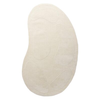 ovaal wit wollen vloerkleed 290x175 afbeelding 1