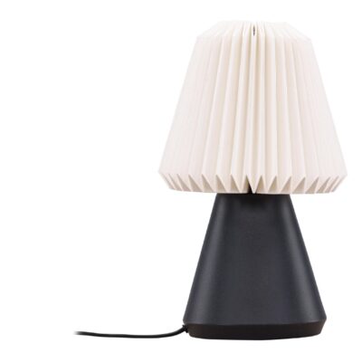 zwarte plissé tafellamp met touch bediening afbeelding 1