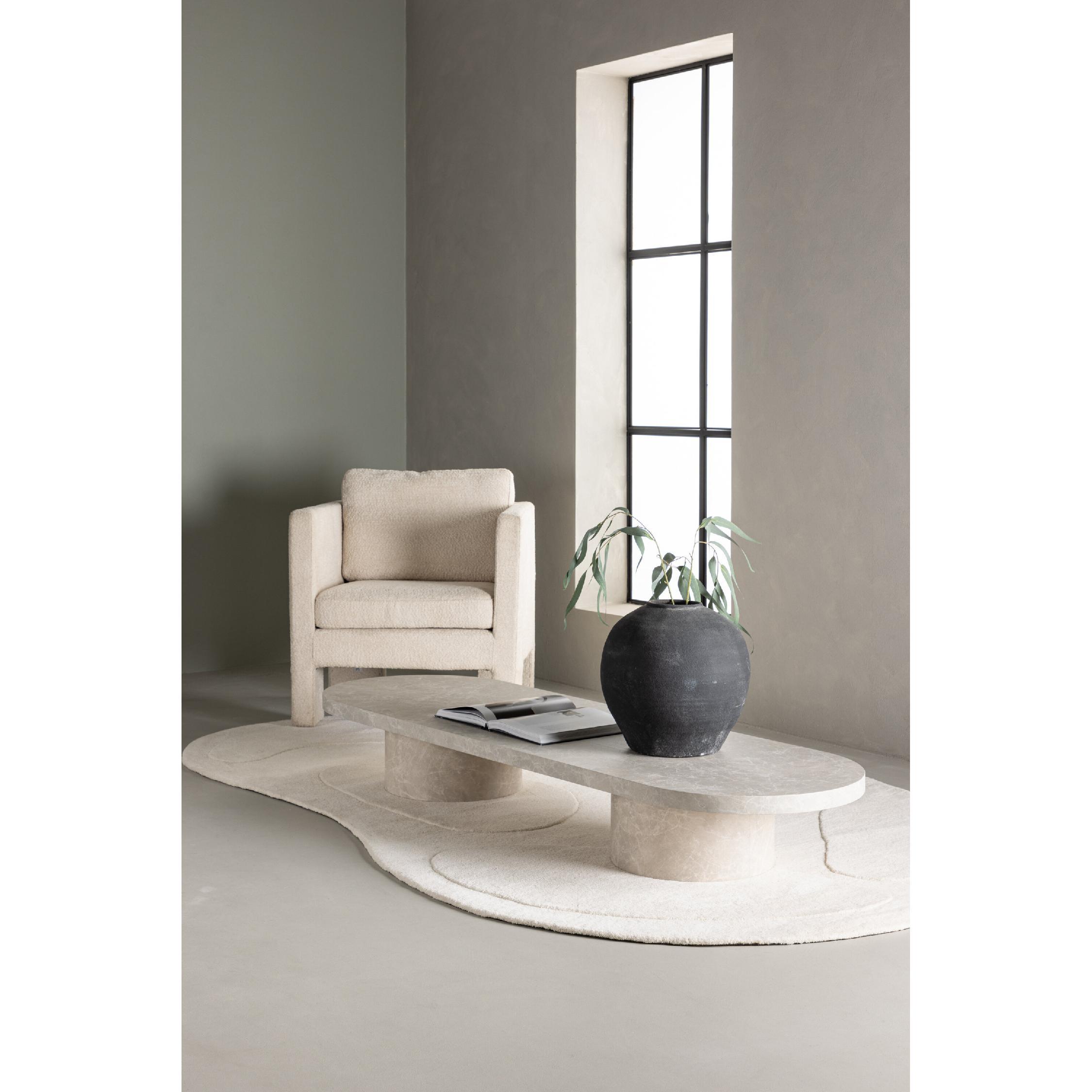 beige Scandinavische marmerlook salontafel 190x60 afbeelding 7