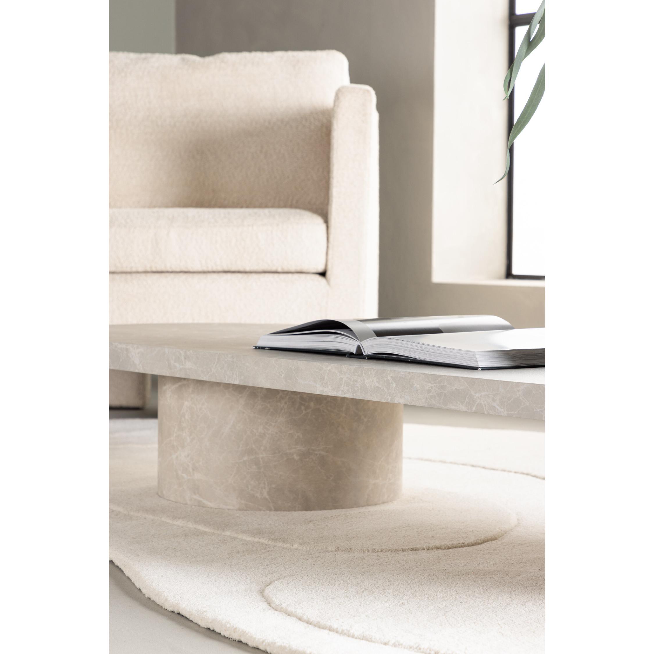 beige Scandinavische marmerlook salontafel 190x60 afbeelding 8