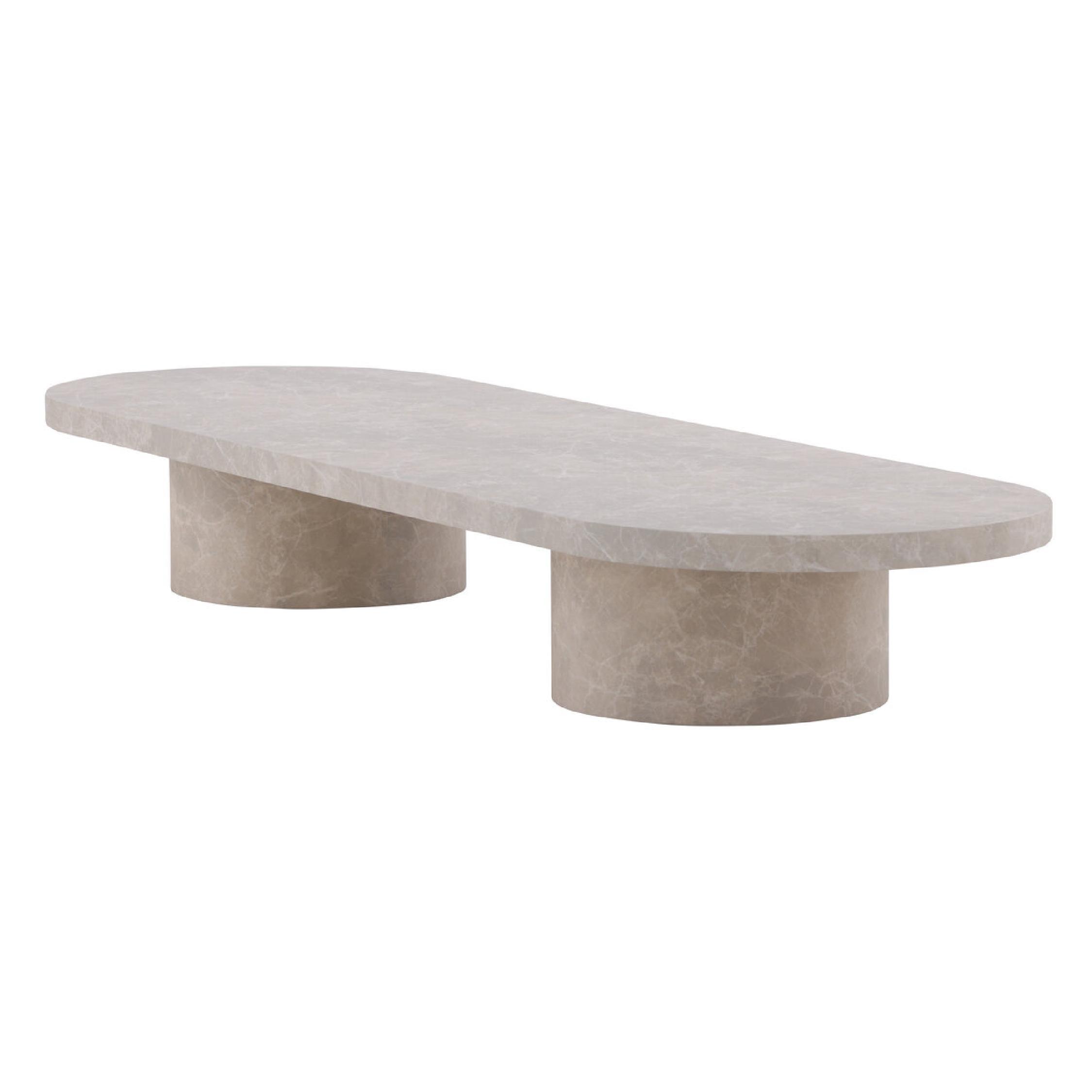 beige Scandinavische marmerlook salontafel 190x60 afbeelding 3