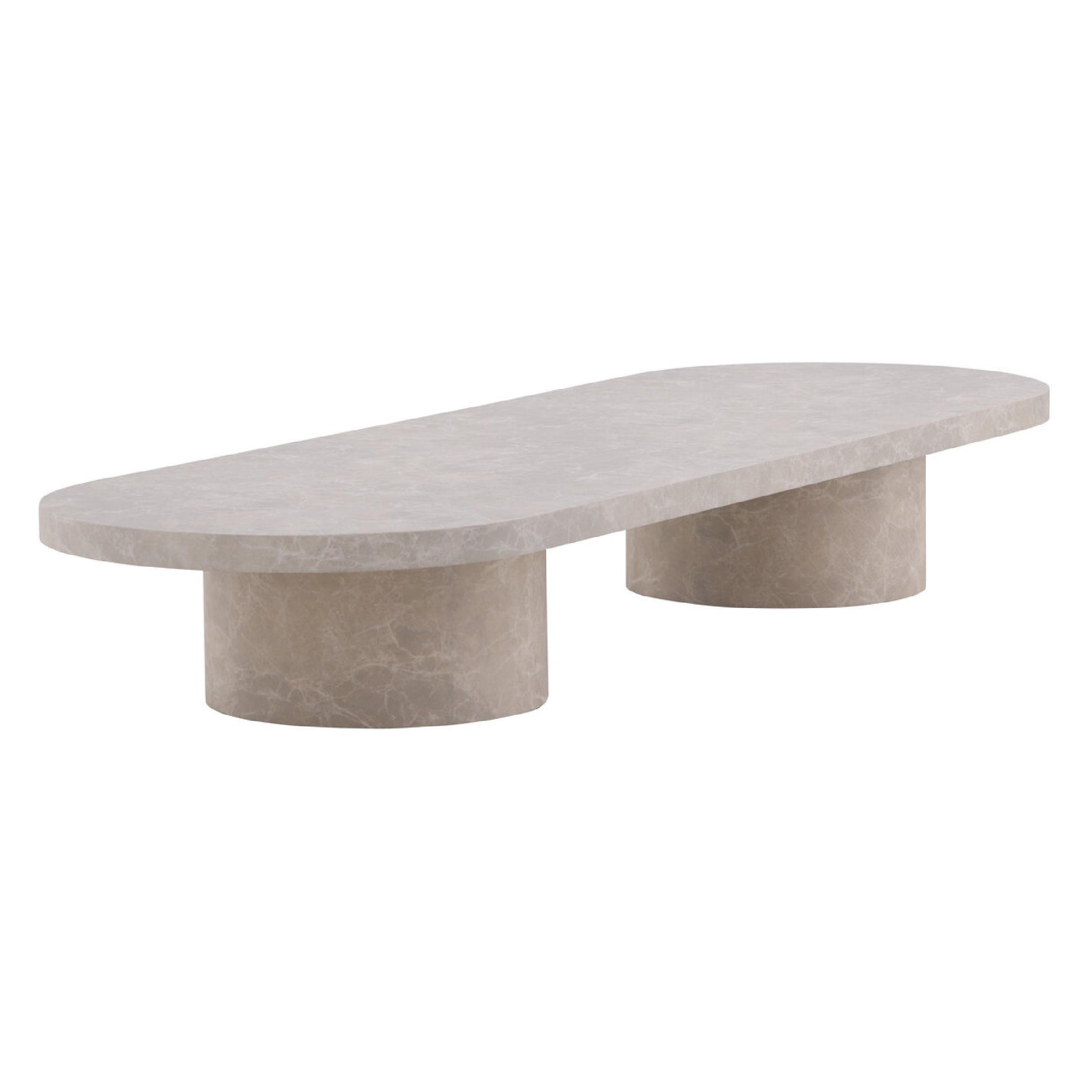 beige Scandinavische marmerlook salontafel 190x60 afbeelding 5