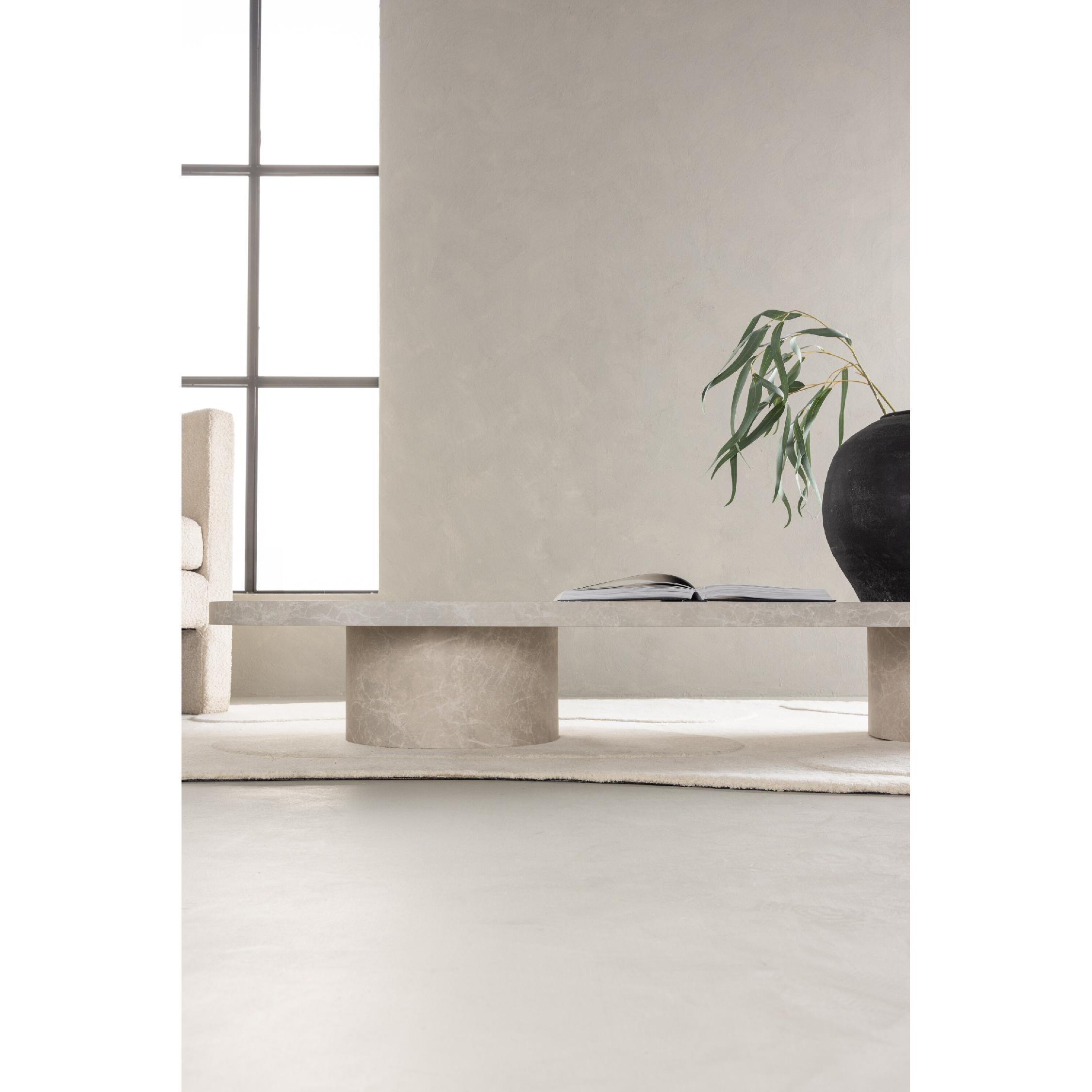 beige Scandinavische marmerlook salontafel 190x60 afbeelding 10