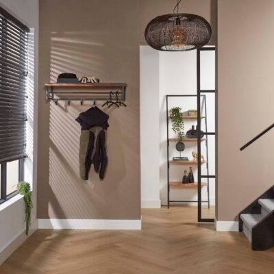 wandkapstok met hoedenplank en 6 haken afbeelding 4