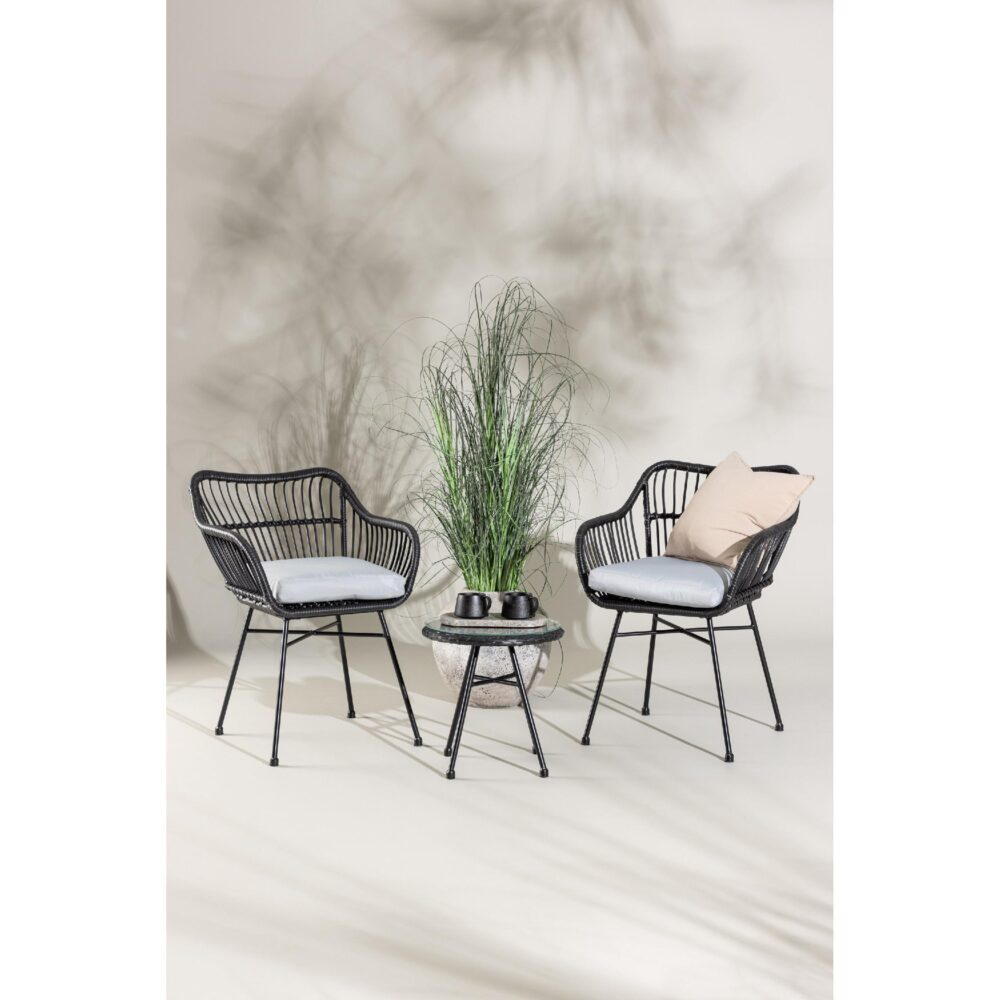 2 persoons balkonset rotan zwart afbeelding 7