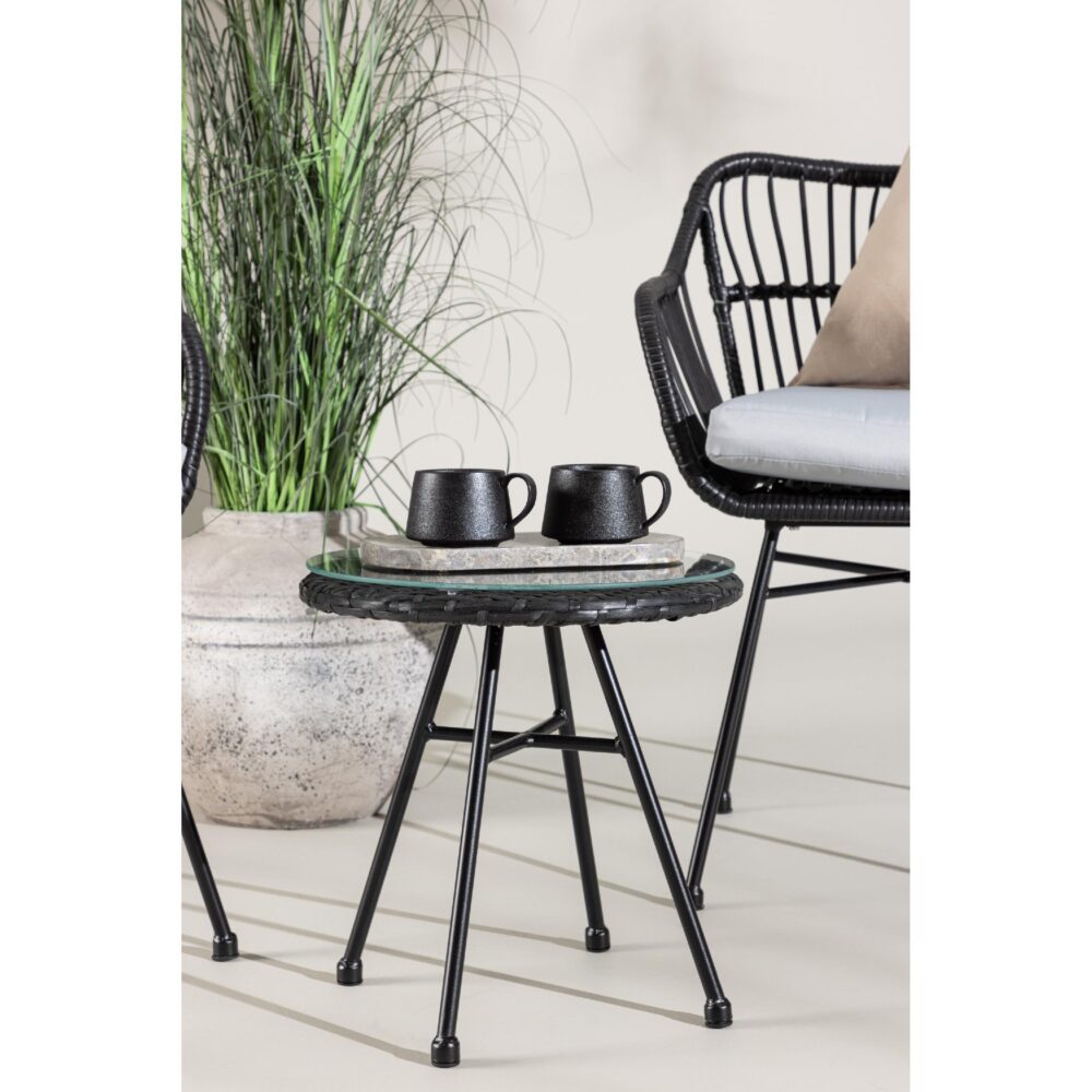 2 persoons balkonset rotan zwart afbeelding 8