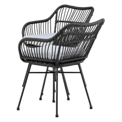 2 persoons balkonset rotan zwart afbeelding 4