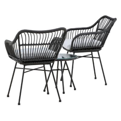 2 persoons balkonset rotan zwart afbeelding 5