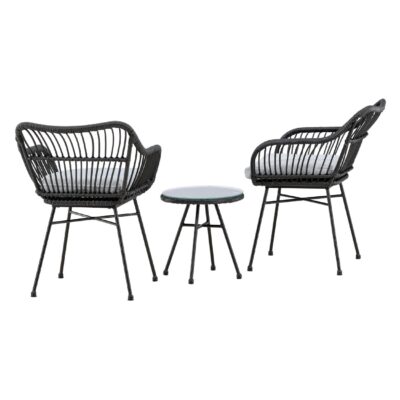 2 persoons balkonset rotan zwart afbeelding 6