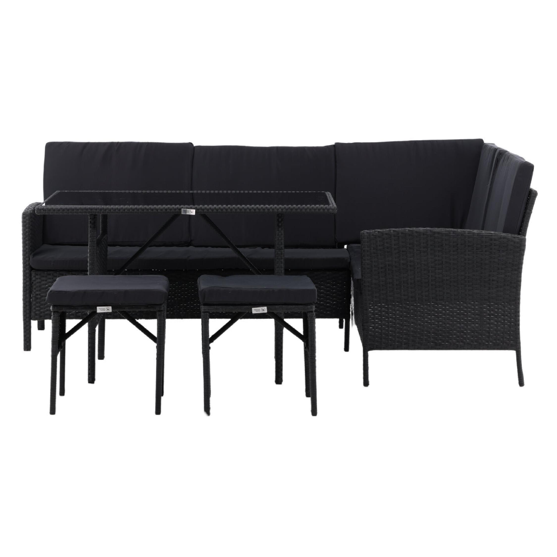 zwarte kunstrotan hoek loungeset Maven afbeelding 1