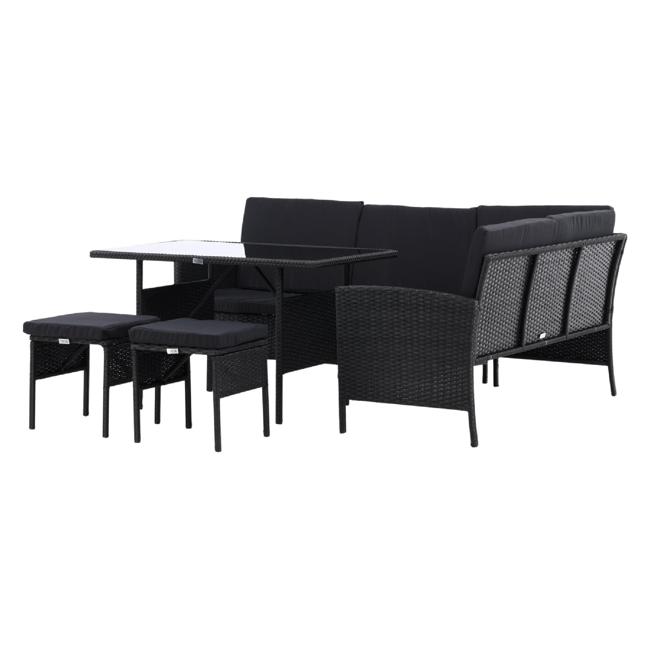 zwarte kunstrotan hoek loungeset Maven afbeelding 2