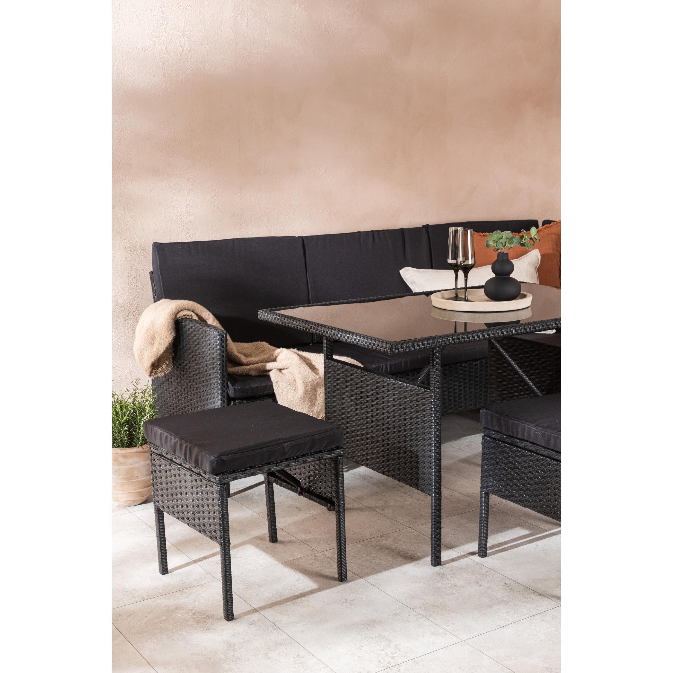 zwarte kunstrotan hoek loungeset Maven afbeelding 11