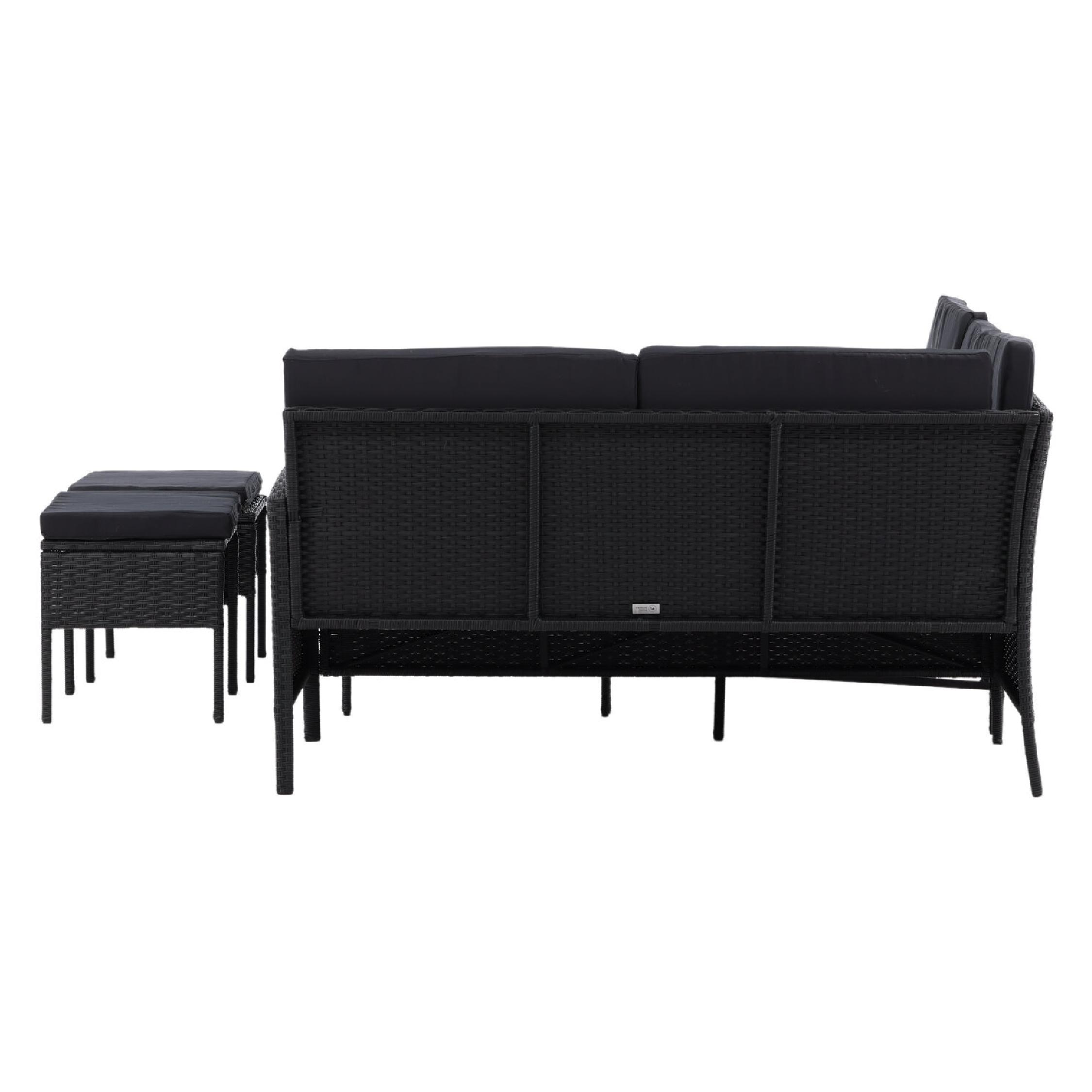 zwarte kunstrotan hoek loungeset Maven afbeelding 4