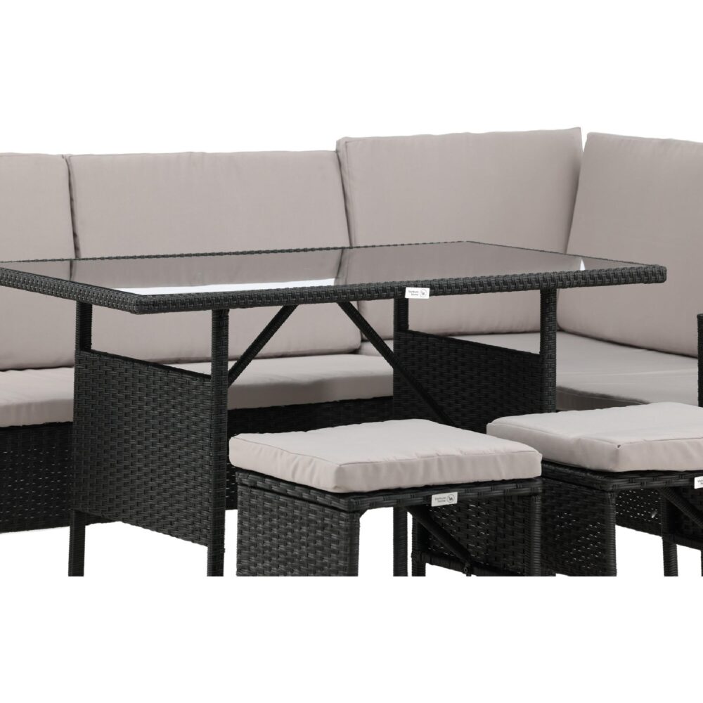 zwarte kunstrotan hoek loungeset tuin Maven afbeelding 7