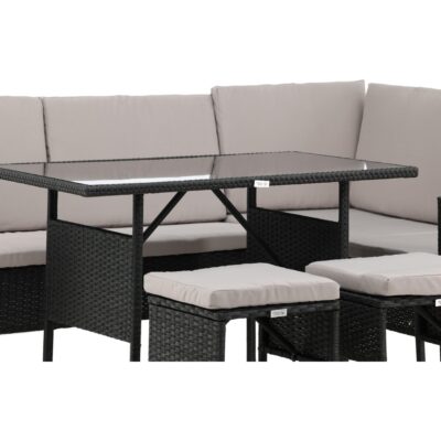 zwarte kunstrotan hoek loungeset tuin Maven afbeelding 7