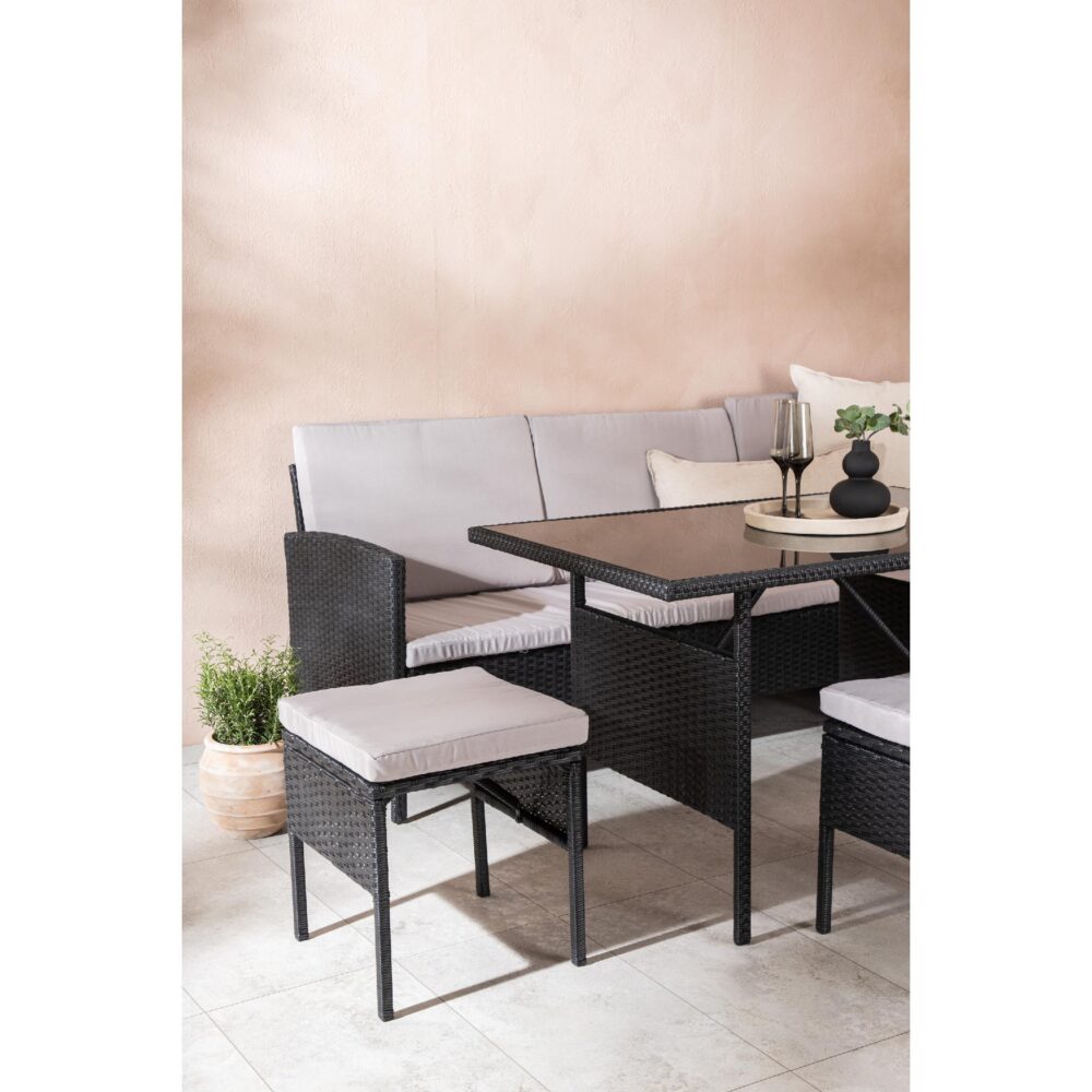 zwarte kunstrotan hoek loungeset tuin Maven afbeelding 9