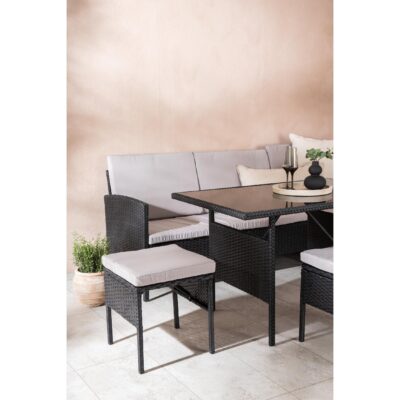 zwarte kunstrotan hoek loungeset tuin Maven afbeelding 9