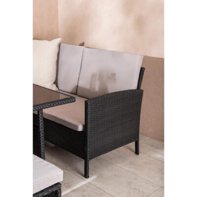 zwarte kunstrotan hoek loungeset tuin Maven afbeelding 10