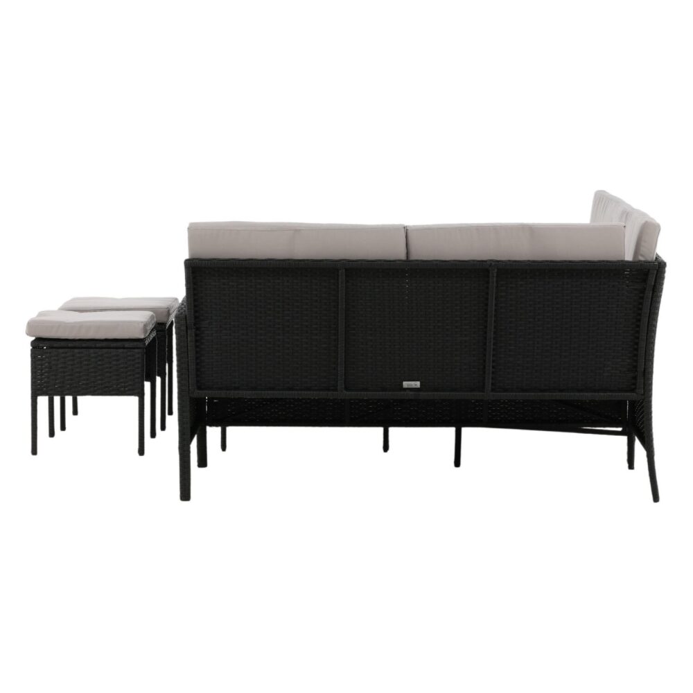 zwarte kunstrotan hoek loungeset tuin Maven afbeelding 4