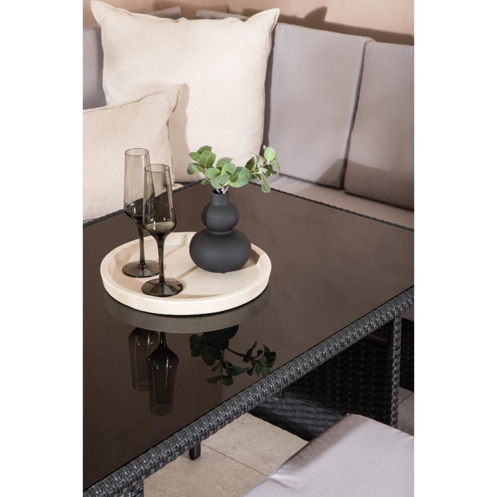 zwarte kunstrotan hoek loungeset tuin Maven afbeelding 11