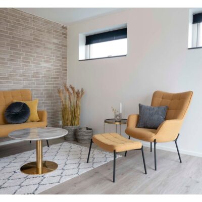 Nido ronde glazen salontafel brass afbeelding 8