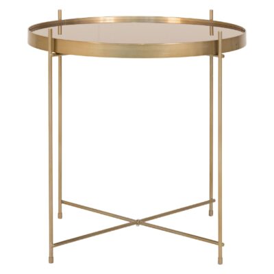 Nido ronde glazen salontafel brass afbeelding 1