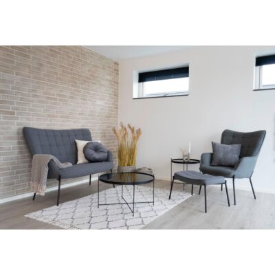 Nido ronde glazen salontafel zwart staal afbeelding 8