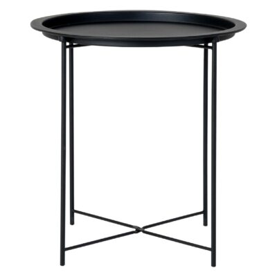 ronde zwarte stalen bijzettafel afbeelding 2
