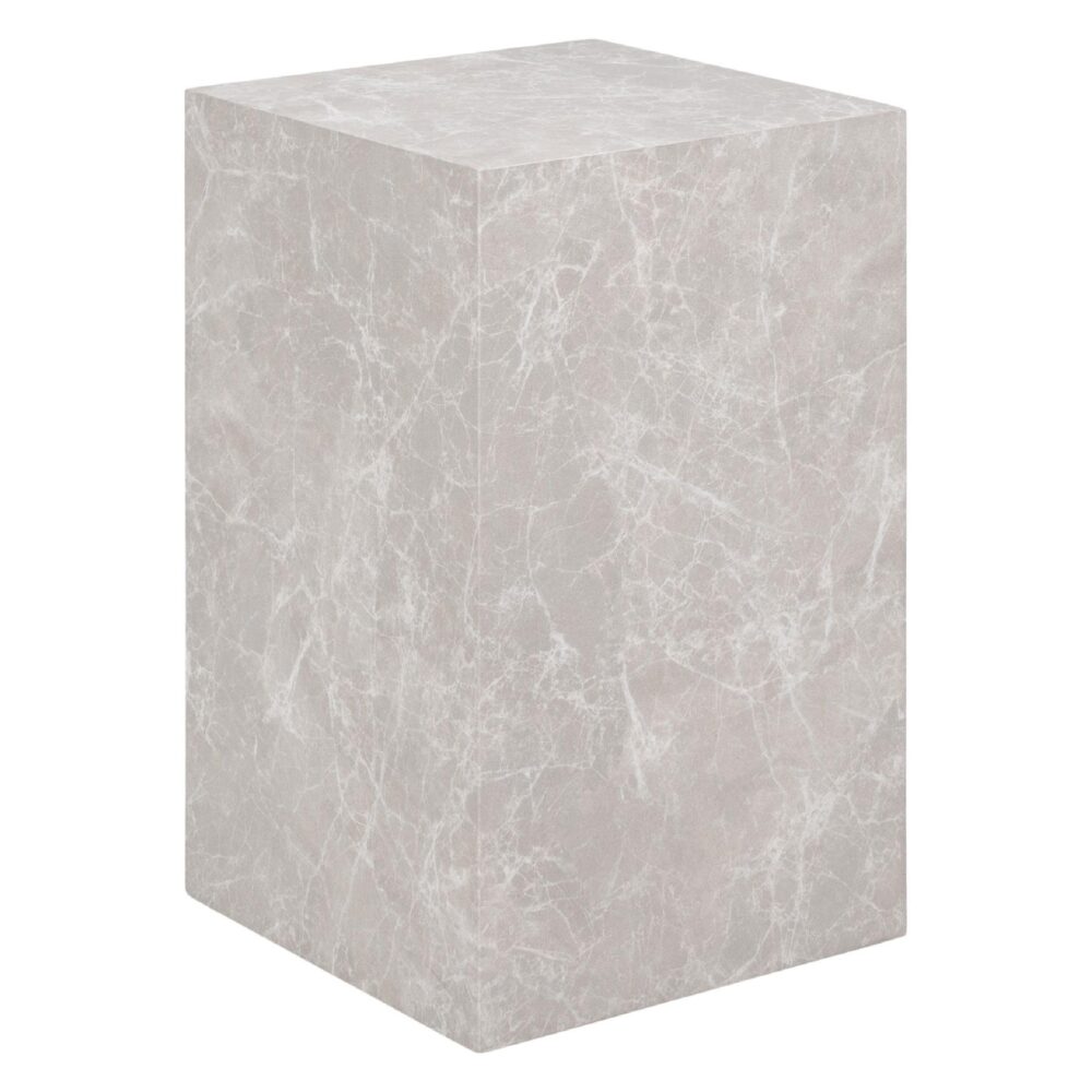 grijze marmerlook bijzettafel 30x30x50 cm afbeelding 1