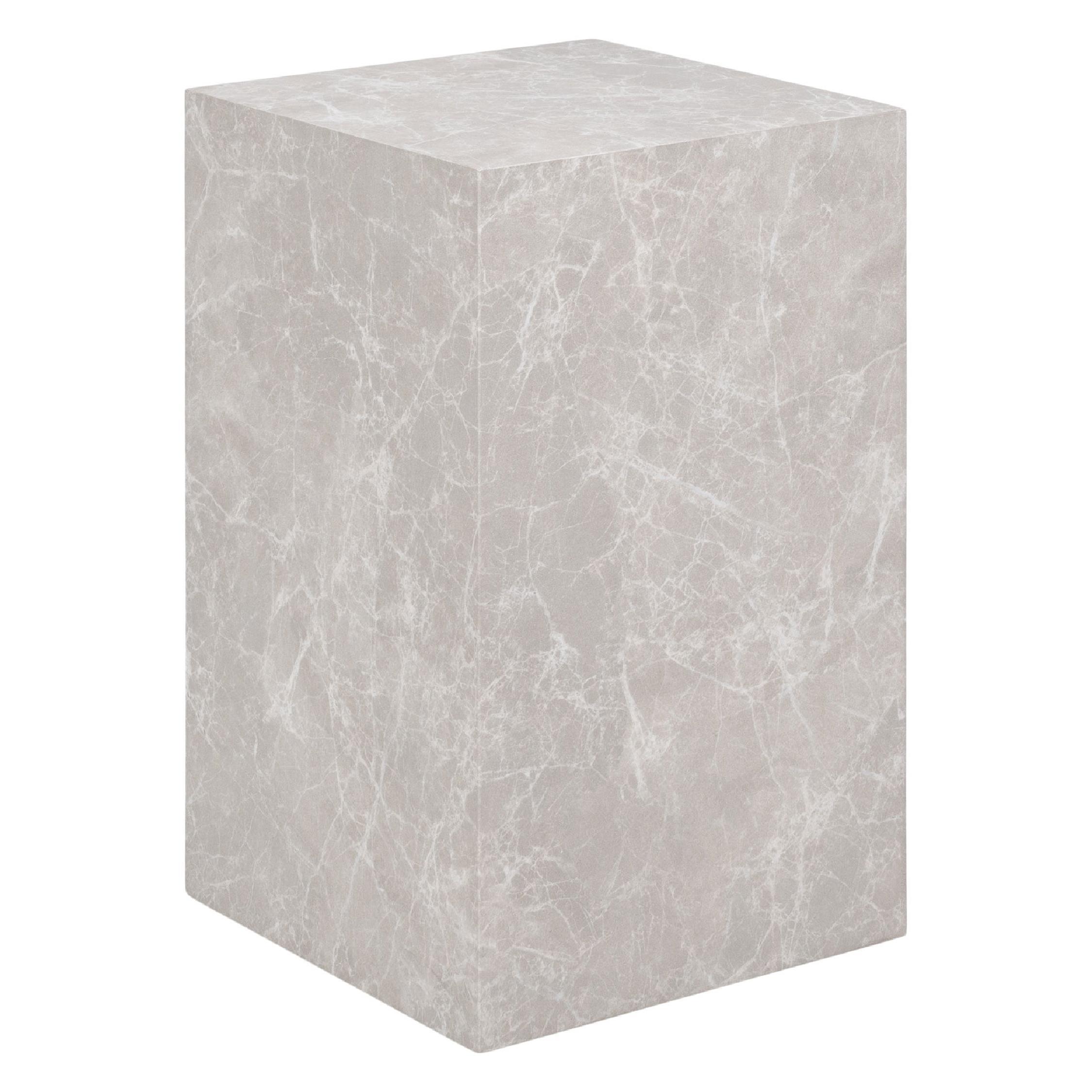 grijze marmerlook bijzettafel 30x30x50 cm afbeelding 1