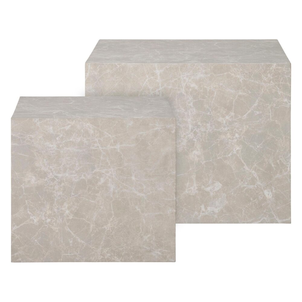 ronde salontafel set marmerlook afbeelding 2